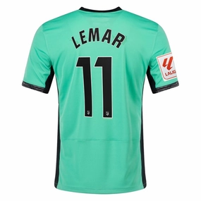 Nike Atletico Madrid Thomas Lemar Third Jersey w/ La Liga Patch 23/24 (Spring Green/Black) On The Go