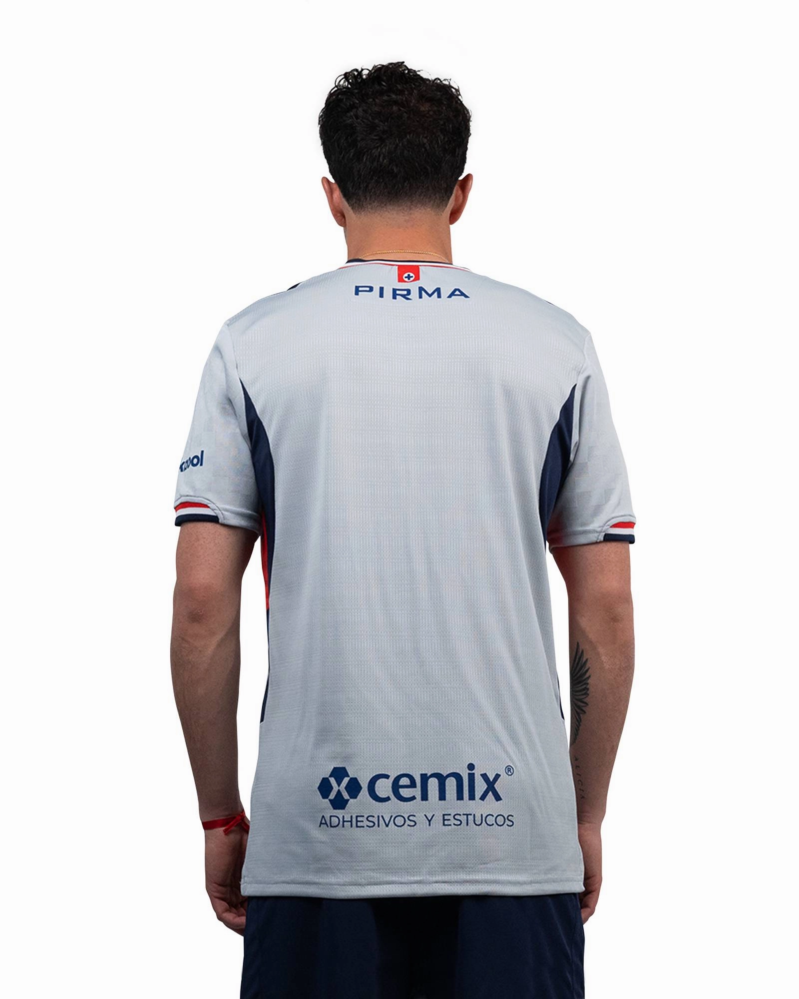 Pirma Men's Cruz Azul Away Jersey 25/26 w/ Champions 9 & LIGA BBVA Patches (Grey) Unisex Fit