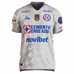 Athletic Outfit Pirma Men's Cruz Azul Away Jersey 25/26 w/ Champions 9 & LIGA BBVA Patches (Grey)