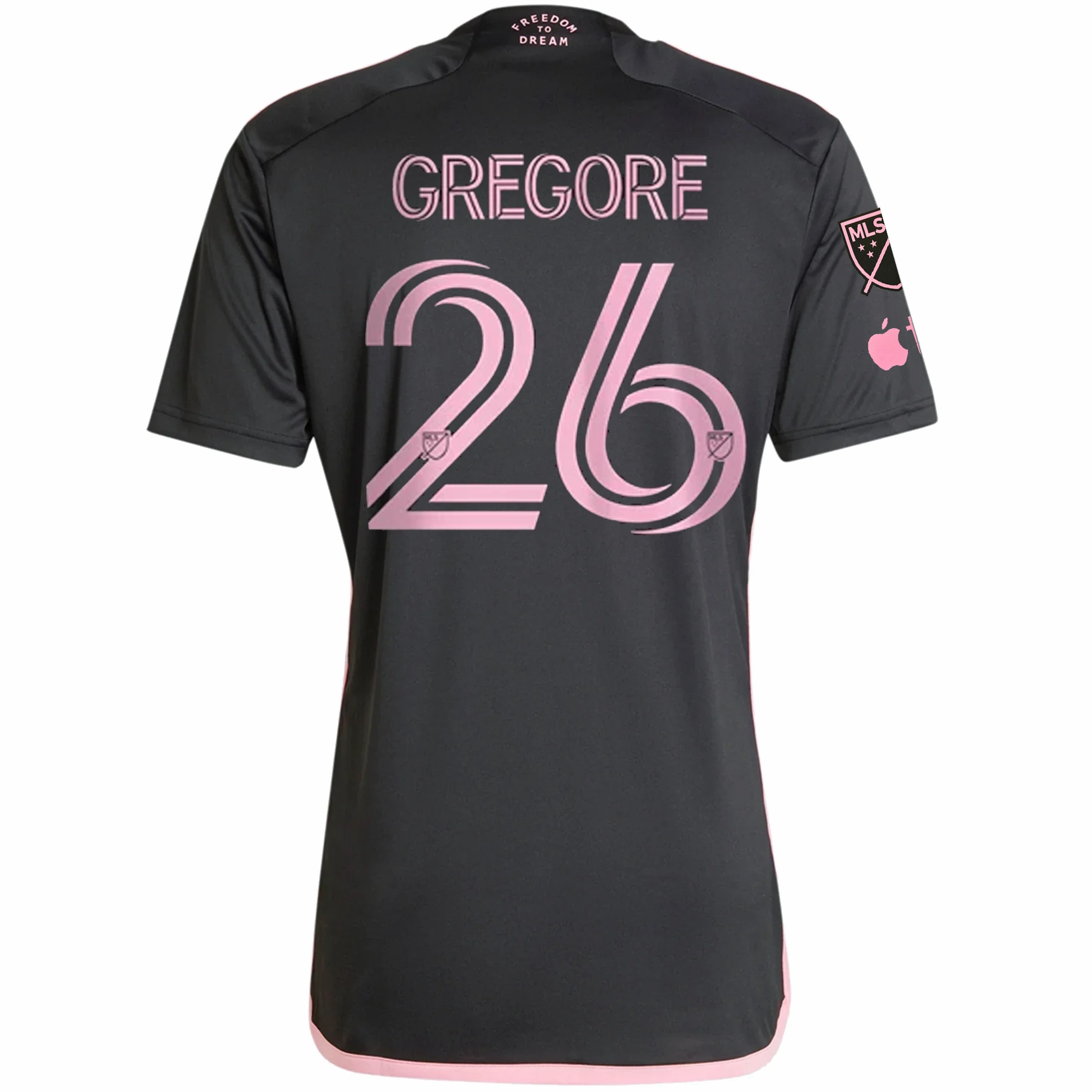 Street Active Friction Free adidas Inter Miami Gregore Royal Caribbean Away Jersey w/ MLS   Apple TV Patches 23/24 (Black/Bliss Pink)