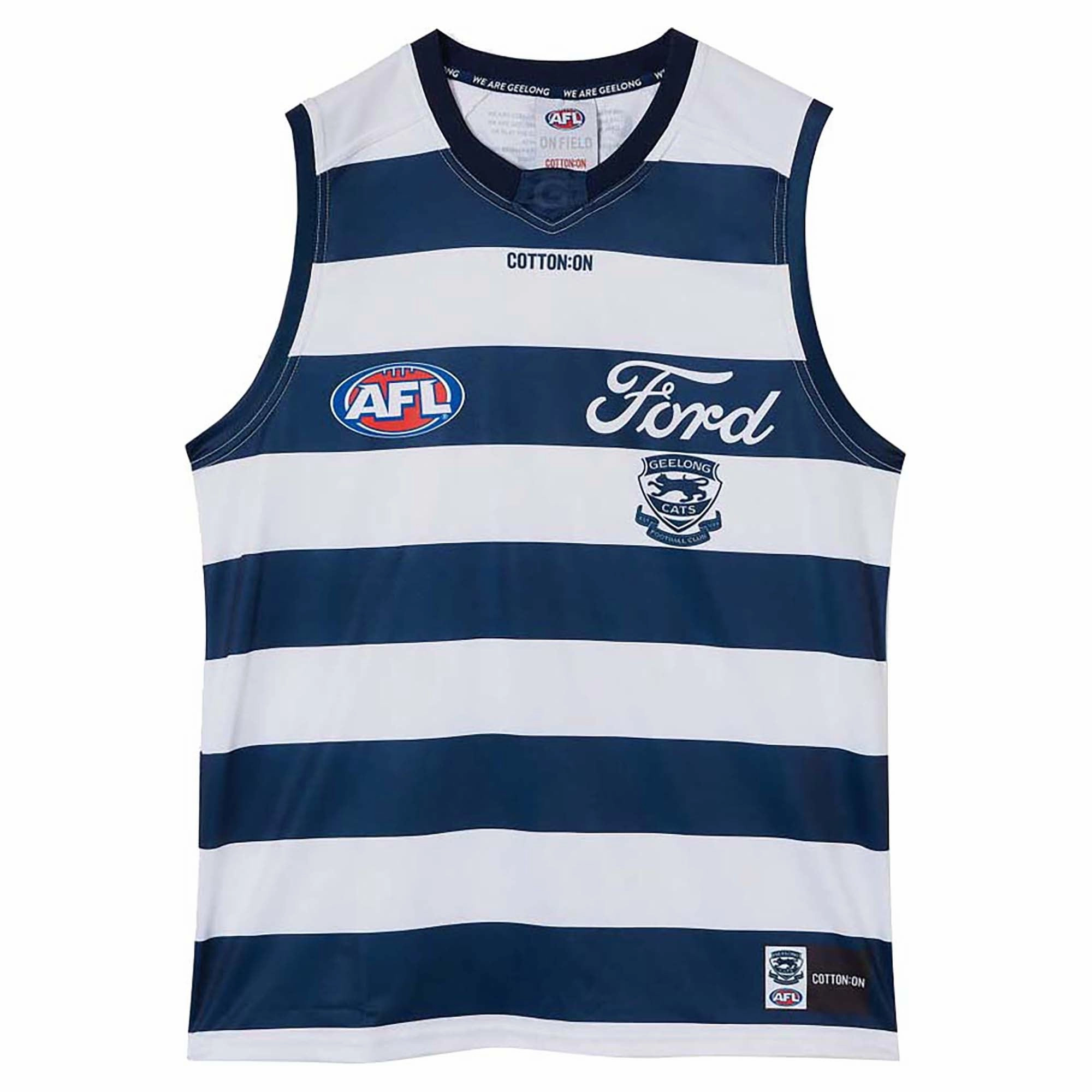 Adult's AFL Geelong Cats Football Club 2025 Retail Home Jersey Tear Resistant Weave Cozy Comfort