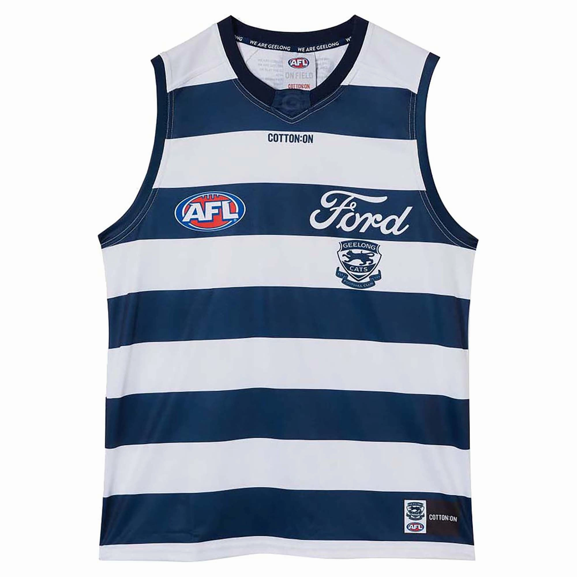 Adult's AFL Geelong Cats Football Club 2025 Retail Home Jersey Grid Texture Fabric Lightweight Fabric