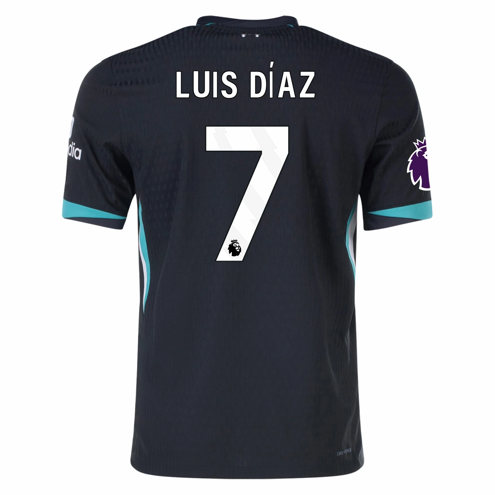 Nike Liverpool Authentic Luis Diaz Away Jersey w/ EPL Patch 24/25 (Night Forest/Washed Teal) Raglan Sleeve