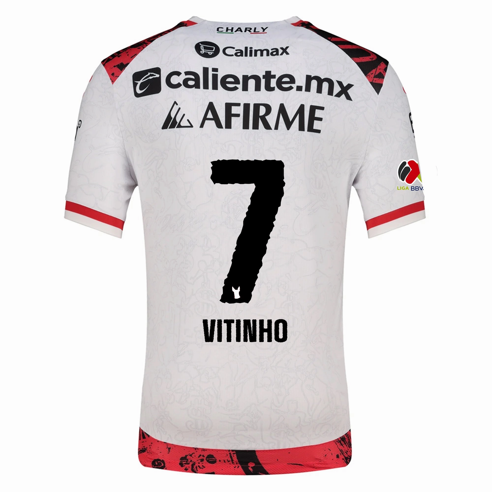 Motion Friendly Charly Vitinho Men's Xolos De Tijuana Away Jersey 25/26 w/ BBVA MX Patch (White)