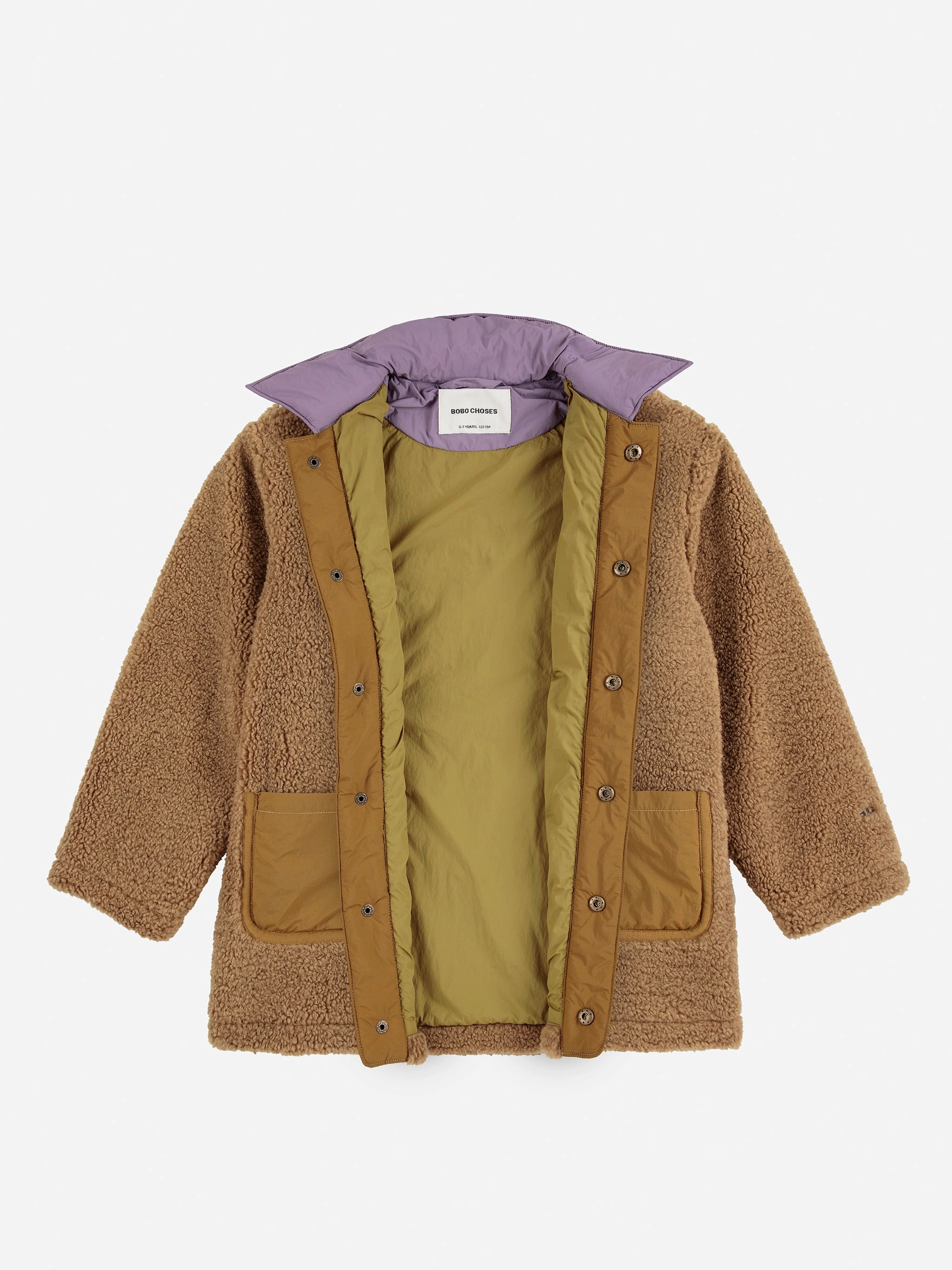 Stylish Daily Fit Weatherproof Zipper Seals Bobo Choses Bobo Choses sheepskin coat, Light Brown