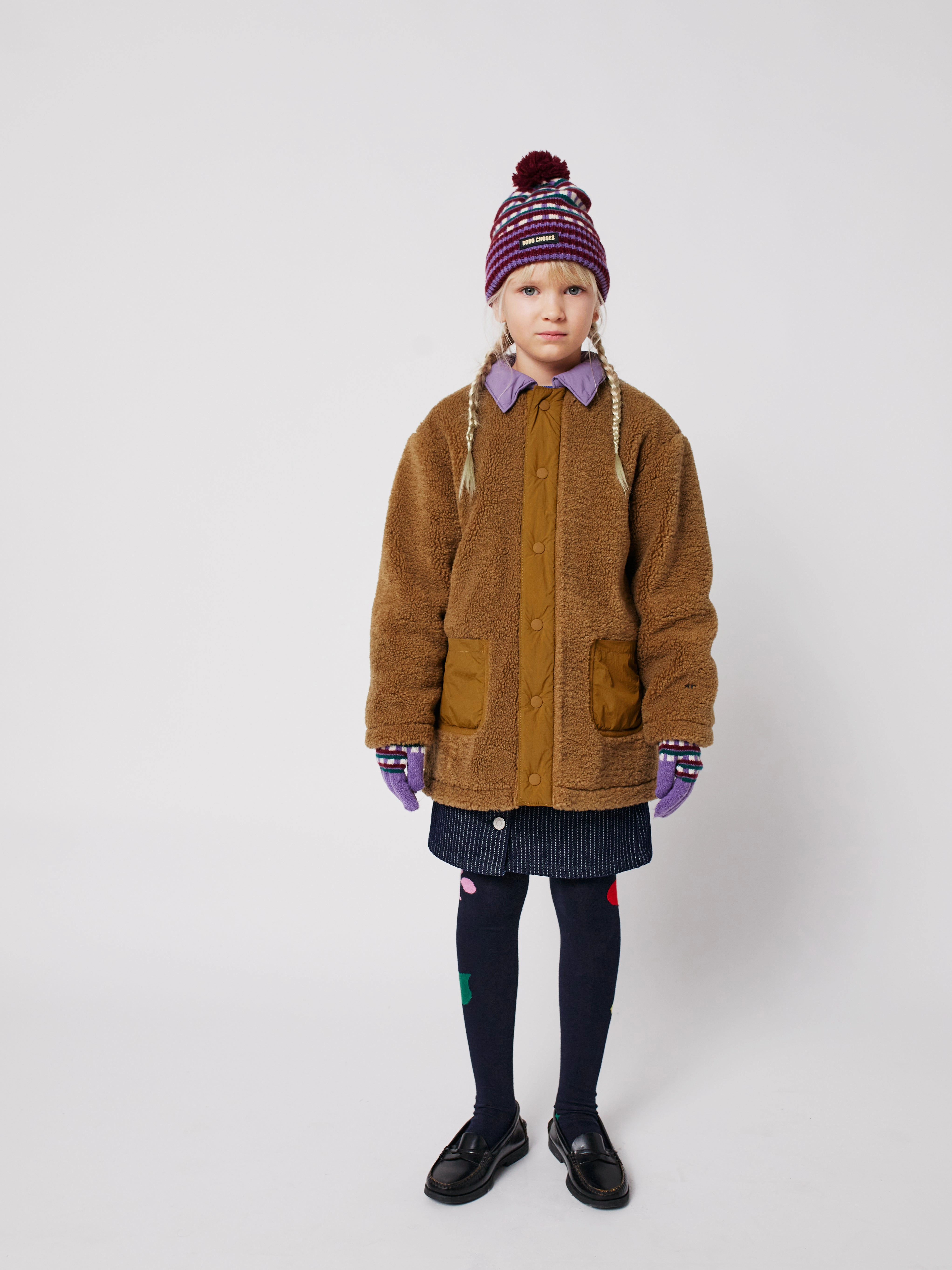 NonRestrictiveFit ReinforcedSeams Bobo Choses Bobo Choses sheepskin coat, Light Brown