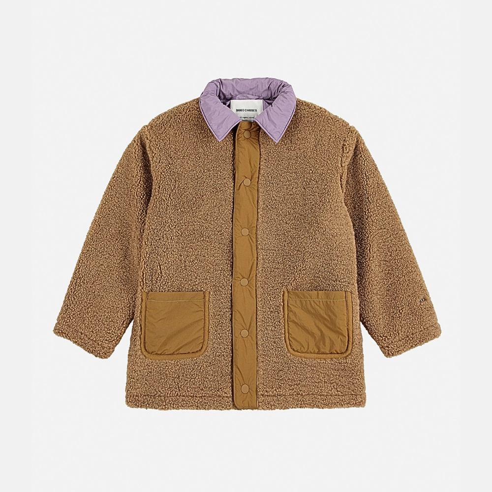 Bobo Choses Bobo Choses sheepskin coat, Light Brown Cold Weather Casual Fit Silhouette