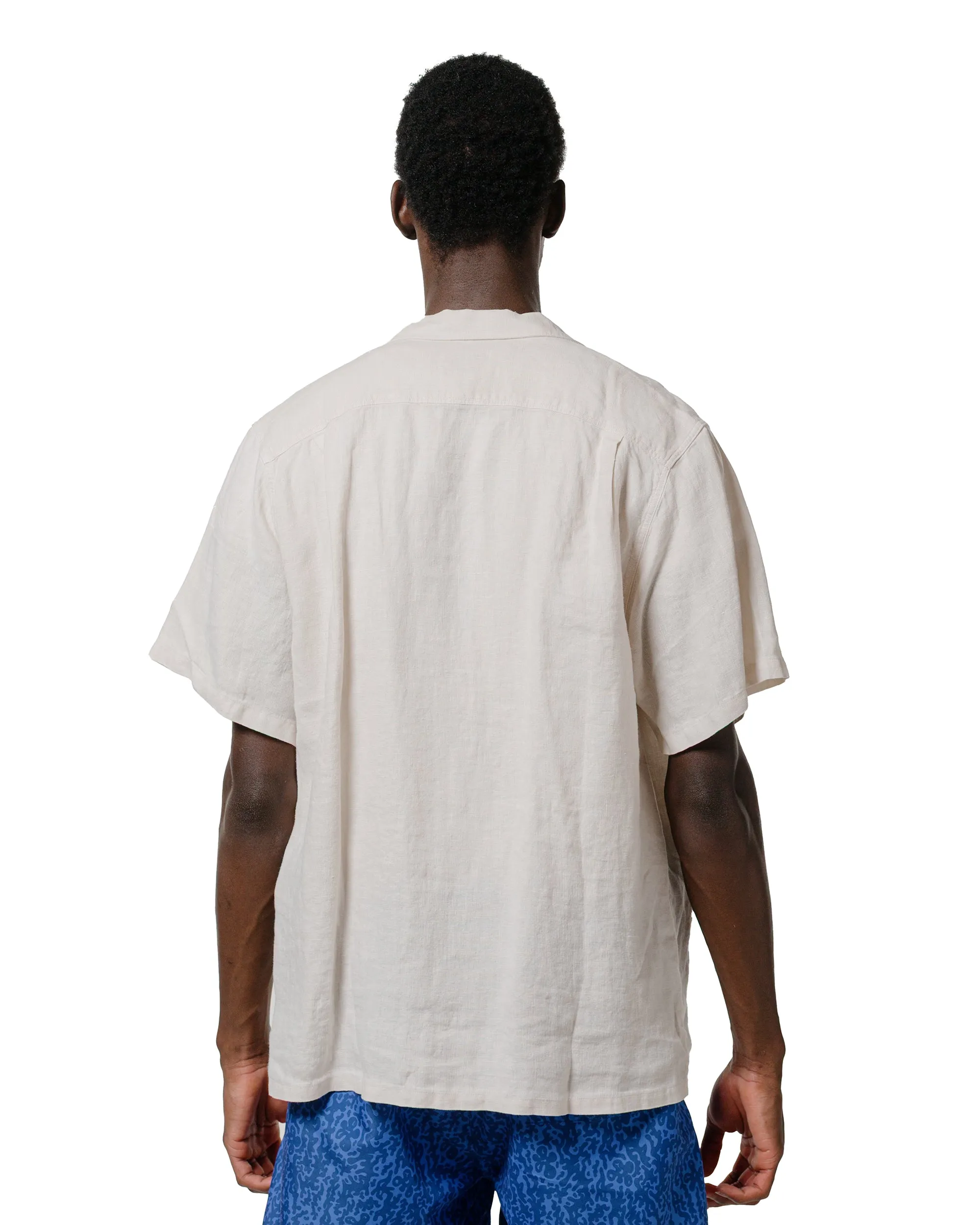 Poolside Lounge Contemporary Look Bather Pearl Linen Camp Shirt