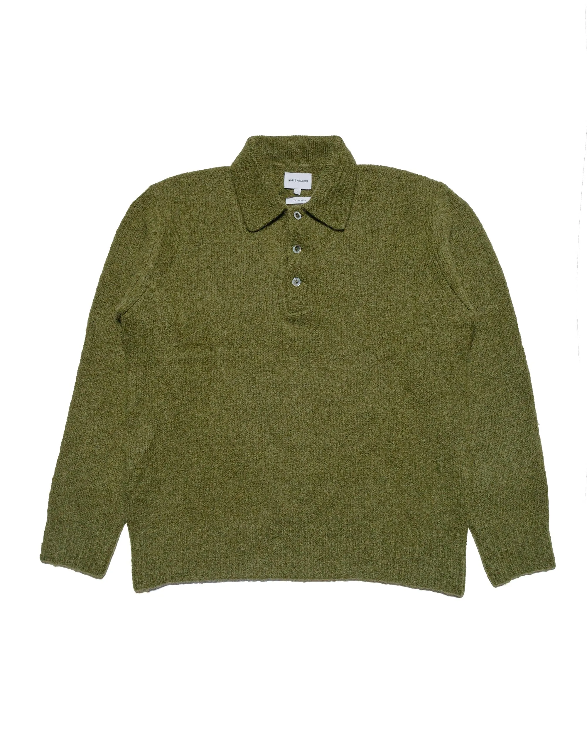 product stock Norse Projects Rasmus Relaxed Brushed Polo Ivy Green