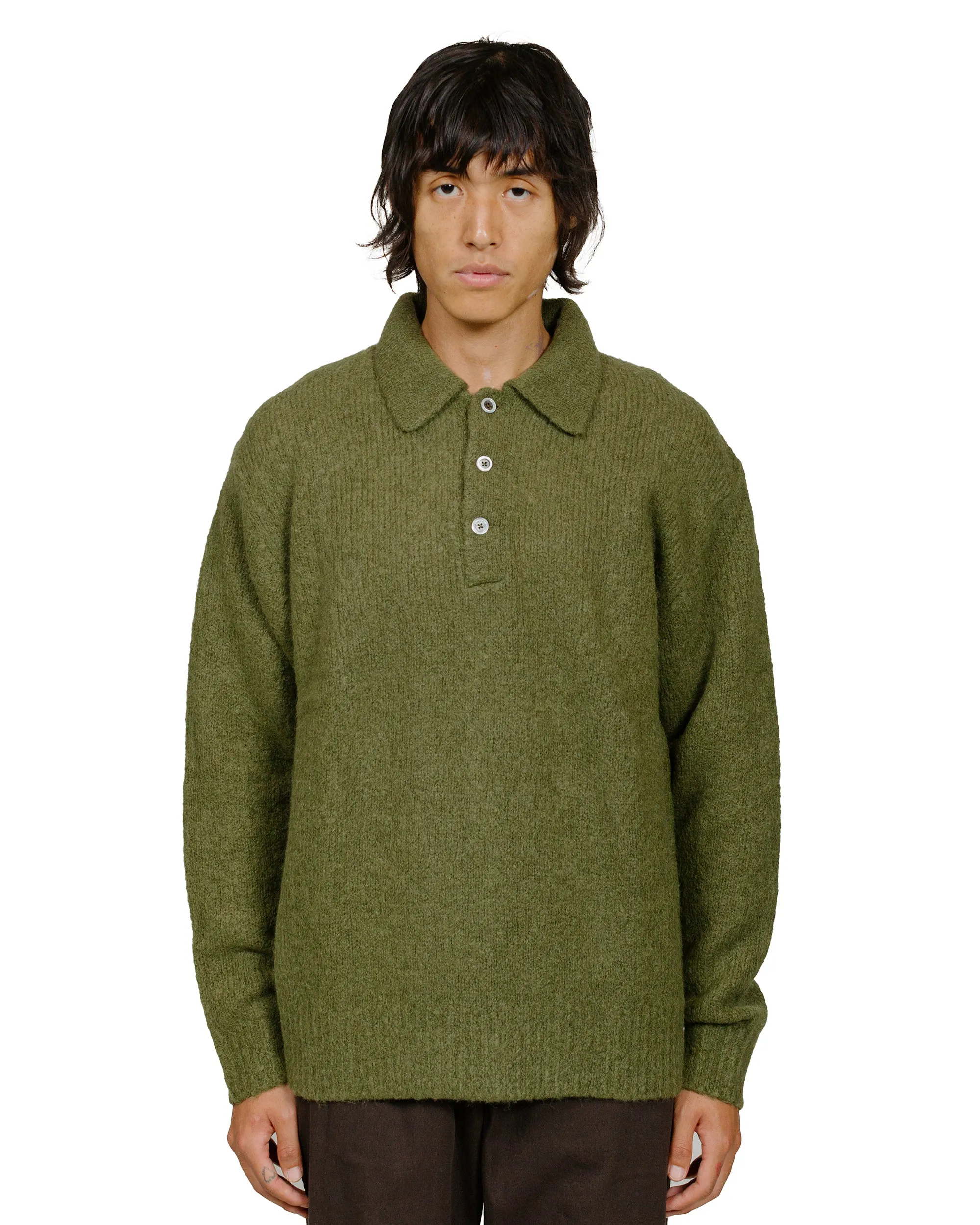 zippered Norse Projects Rasmus Relaxed Brushed Polo Ivy Green