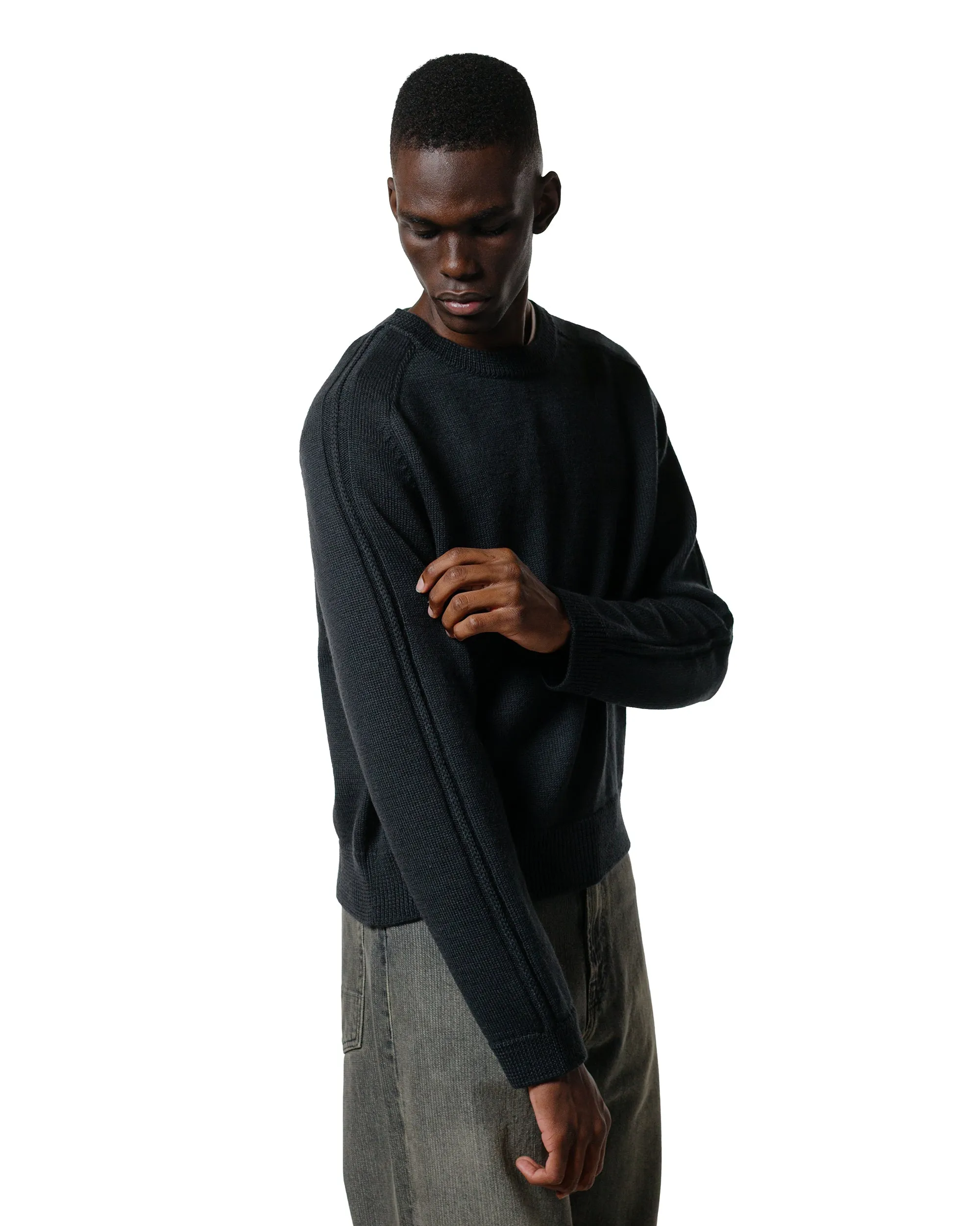 Our Legacy True Roundneck Off Black Rustic Merino Everyday Comfort Warm Clothing