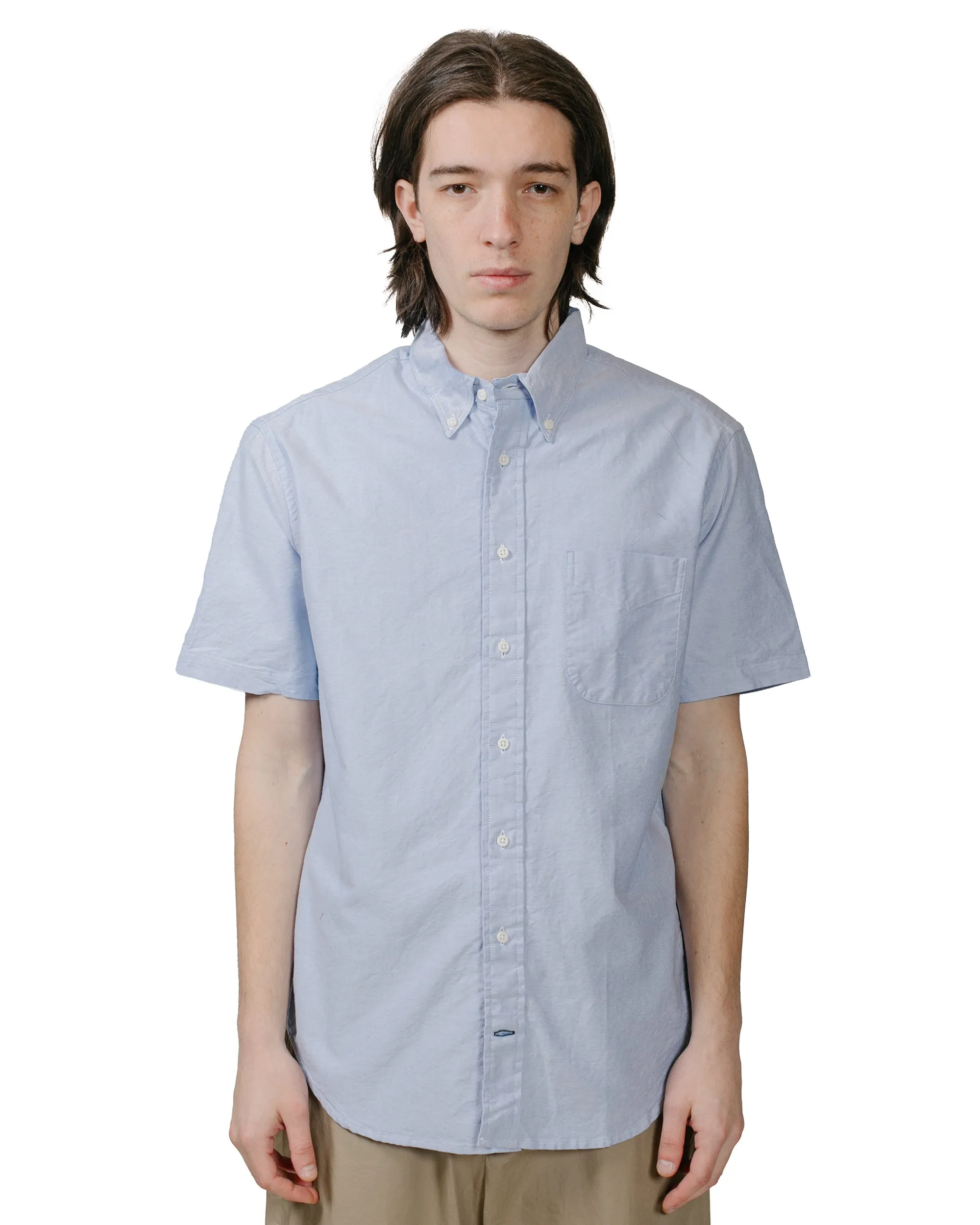Lightweight texture Roomy Cut Gitman Vintage Bros. Blue Oxford Short Sleeve