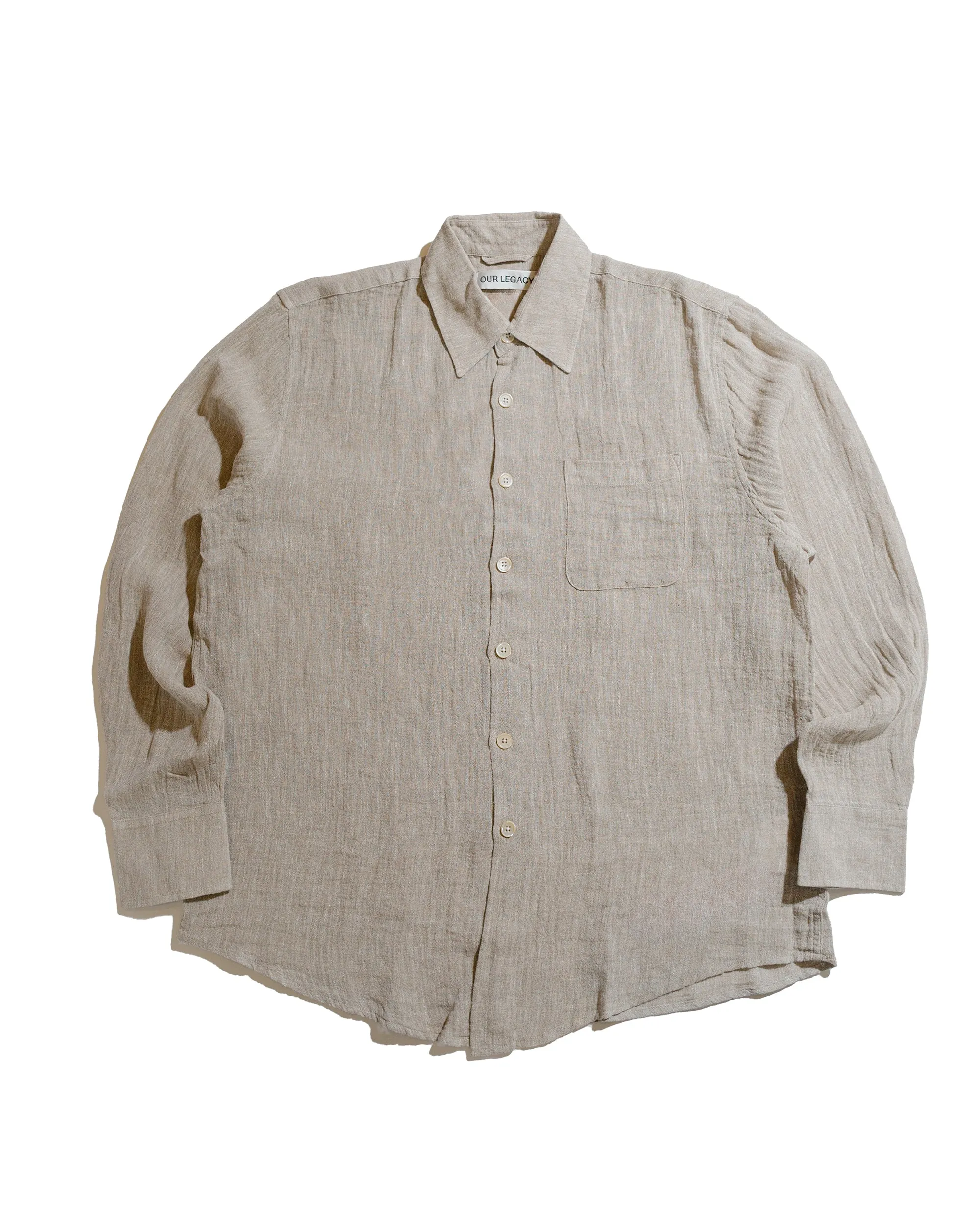 Our Legacy Above Shirt Pollen Dust Sparse Crepe Weave Black Tie Optional