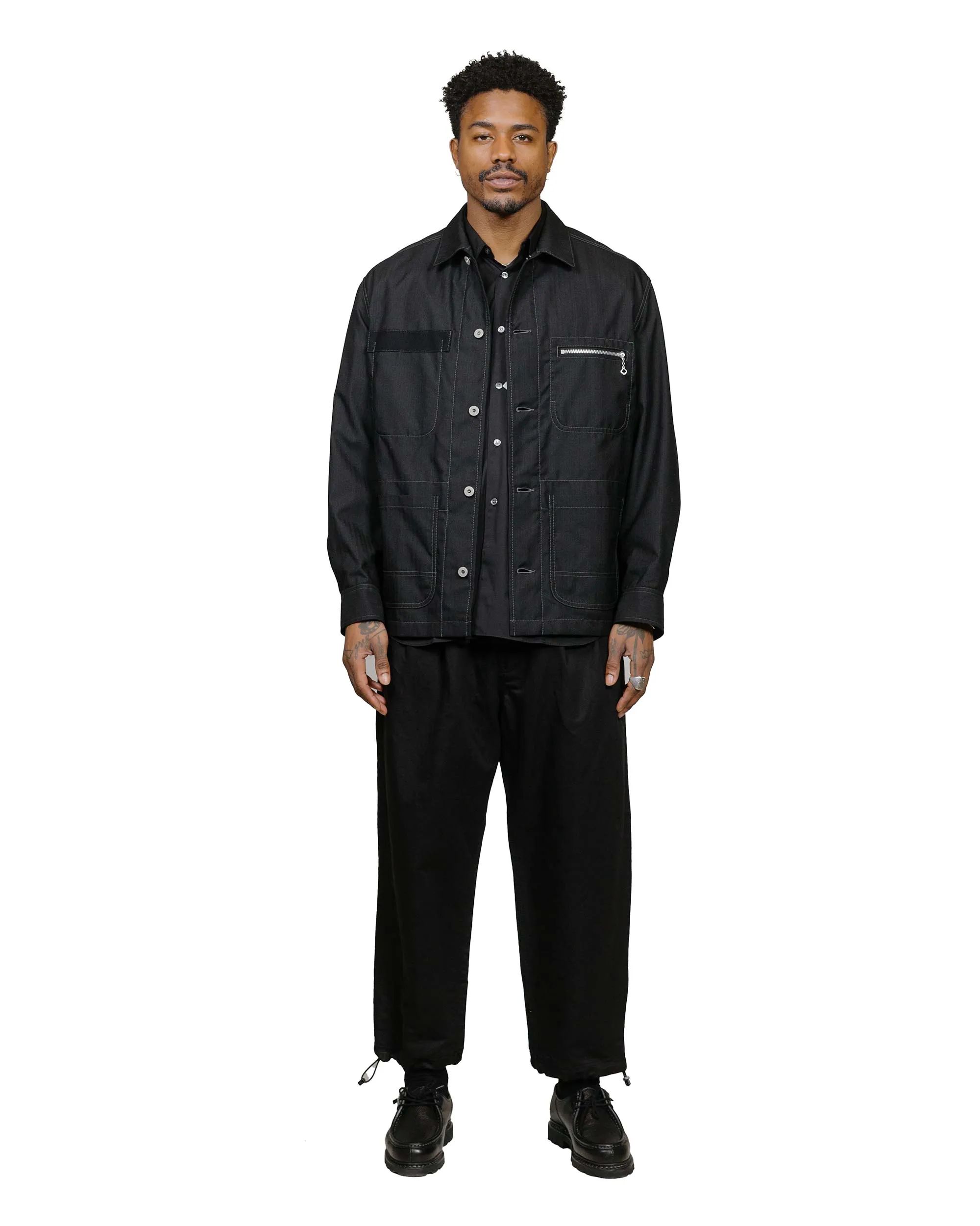 Durable Buttons Unique Design Comme des Gar?ons SHIRT Wide Classic Big Collar Shirt Black