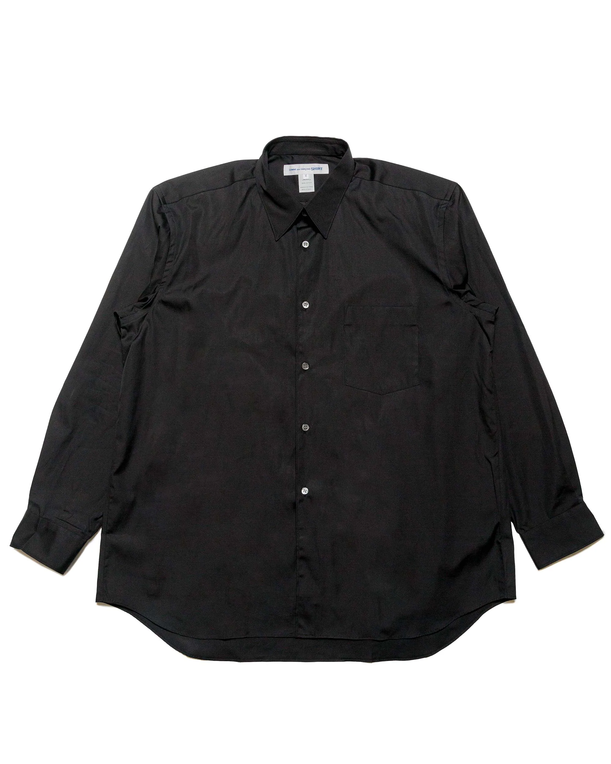 Gender Neutral Comme des Gar?ons SHIRT Wide Classic Big Collar Shirt Black
