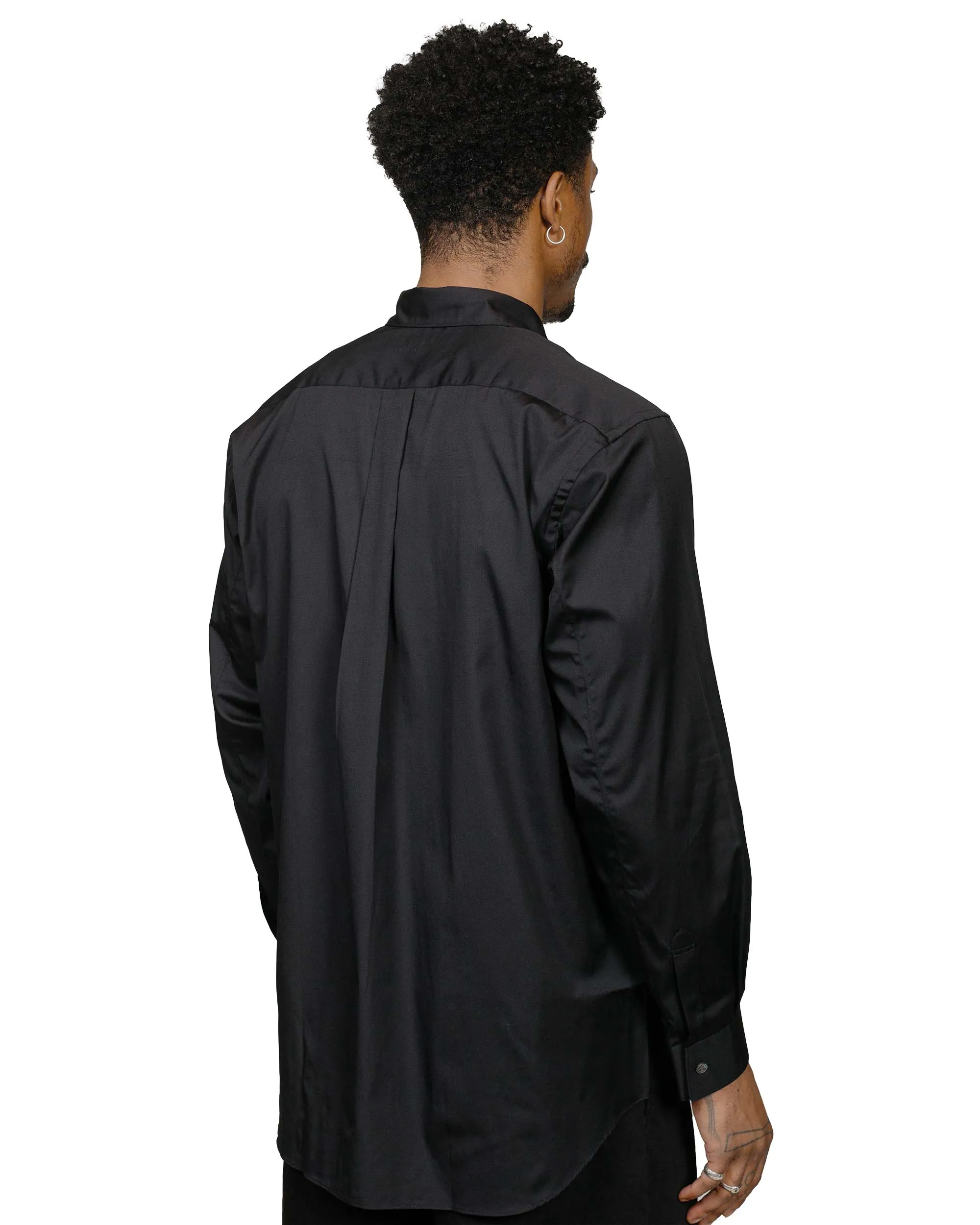 Earthy Hue Stretchable Material Comme des Gar?ons SHIRT Wide Classic Big Collar Shirt Black