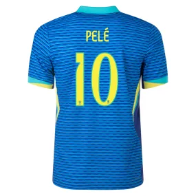 Nike Brazil Authentic Pele Away Jersey 24/25 Soar/Dynamic Yellow) Thermal Barrier Interlock