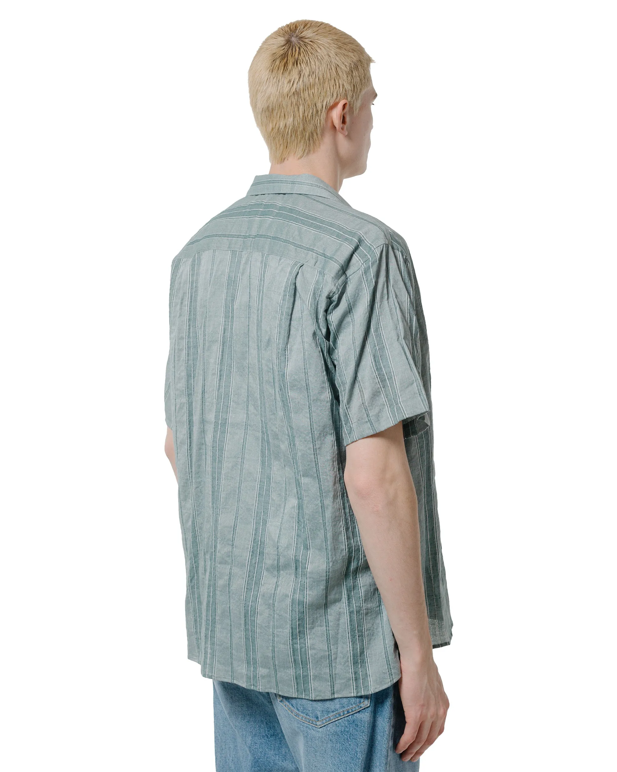 Gitman Vintage Bros. Green Japanese Dobby Stripe Camp Shirt Networking Session Business Meeting