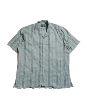 Reinforced Hems Gitman Vintage Bros. Green Japanese Dobby Stripe Camp Shirt