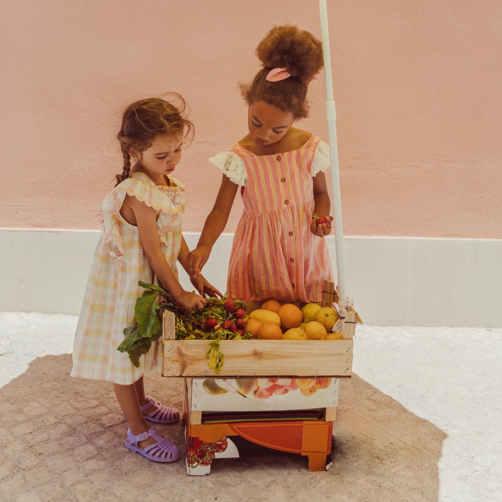 Garden Scene Louise Misha Martine Dress, Yellow Positano Checks