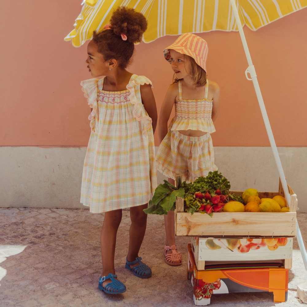 Louise Misha Martine Dress, Yellow Positano Checks soft fit