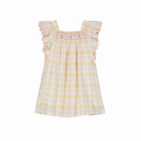 Louise Misha Martine Dress, Yellow Positano Checks Urban Casual