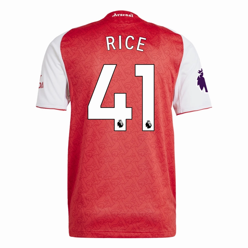 adidas Declan Rice Arsenal FC Authentic Home Jersey 25/26 w/ EPL Patch (Better Scarlet/White Base Move slim cut