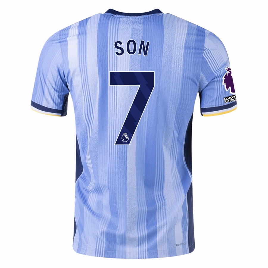 Nike Tottenham Son Heung-min Authentic Away Jersey w/ EPL   No Room For Racism Patches 24/25 (Cobalt Bliss/Binary Blue) Breathable Back Ventilation