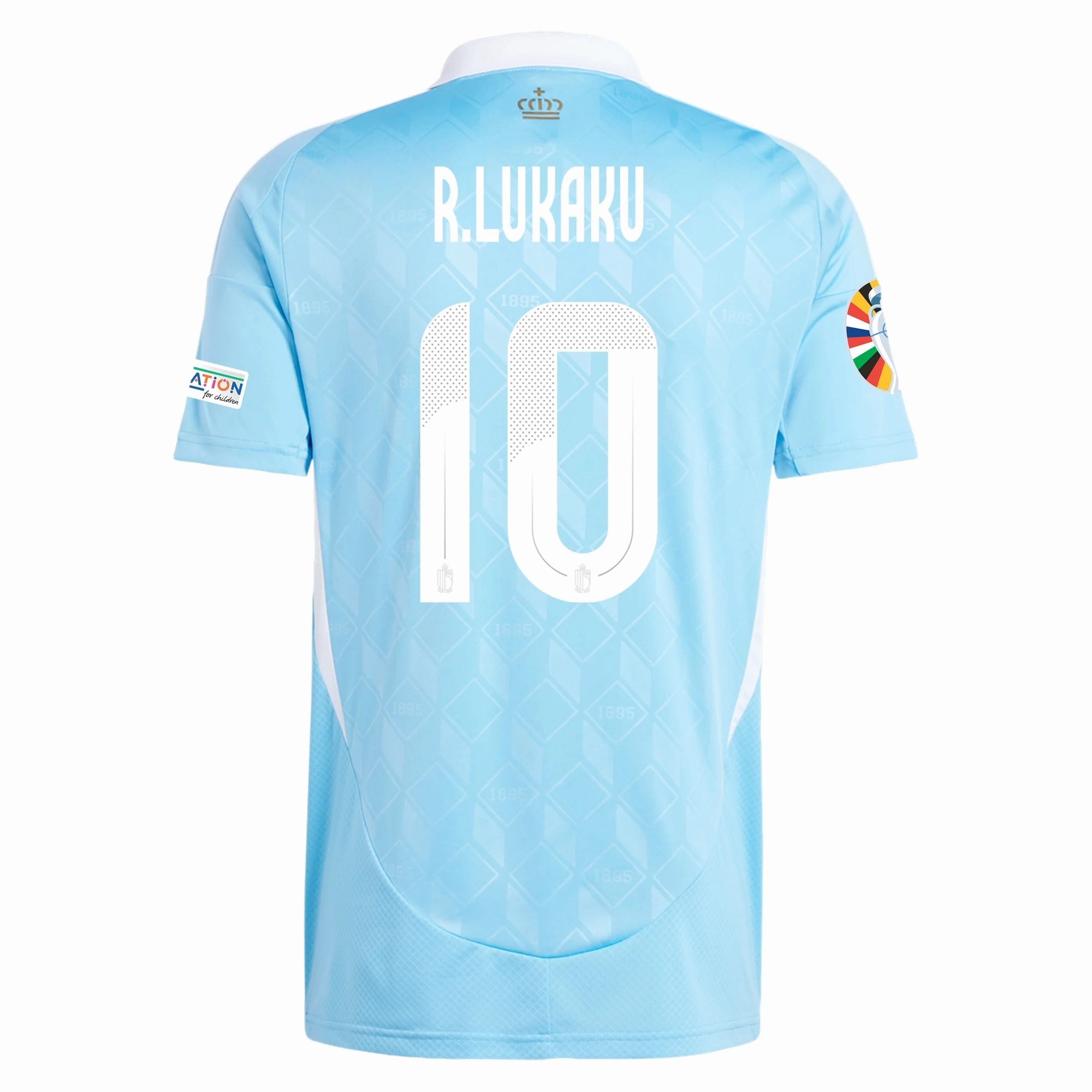 Wind Resistant Barrier adidas Belgium Romelu Lukaku Away Jersey w/ Euro 2024 Patches 24/25 (Semi Blue Burst)