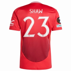 Functional Activewear Feel Good Fit adidas Manchester United Luke Shaw Home Jersey w/ Europa League Patches 24/25 (MUFC Red)