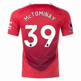 adidas Manchester United Authentic Scott McTominay Home Jersey w/ EPL   No Room For Racism Patches 24/25 (MUFC Red/Bright Red) Workout Gear