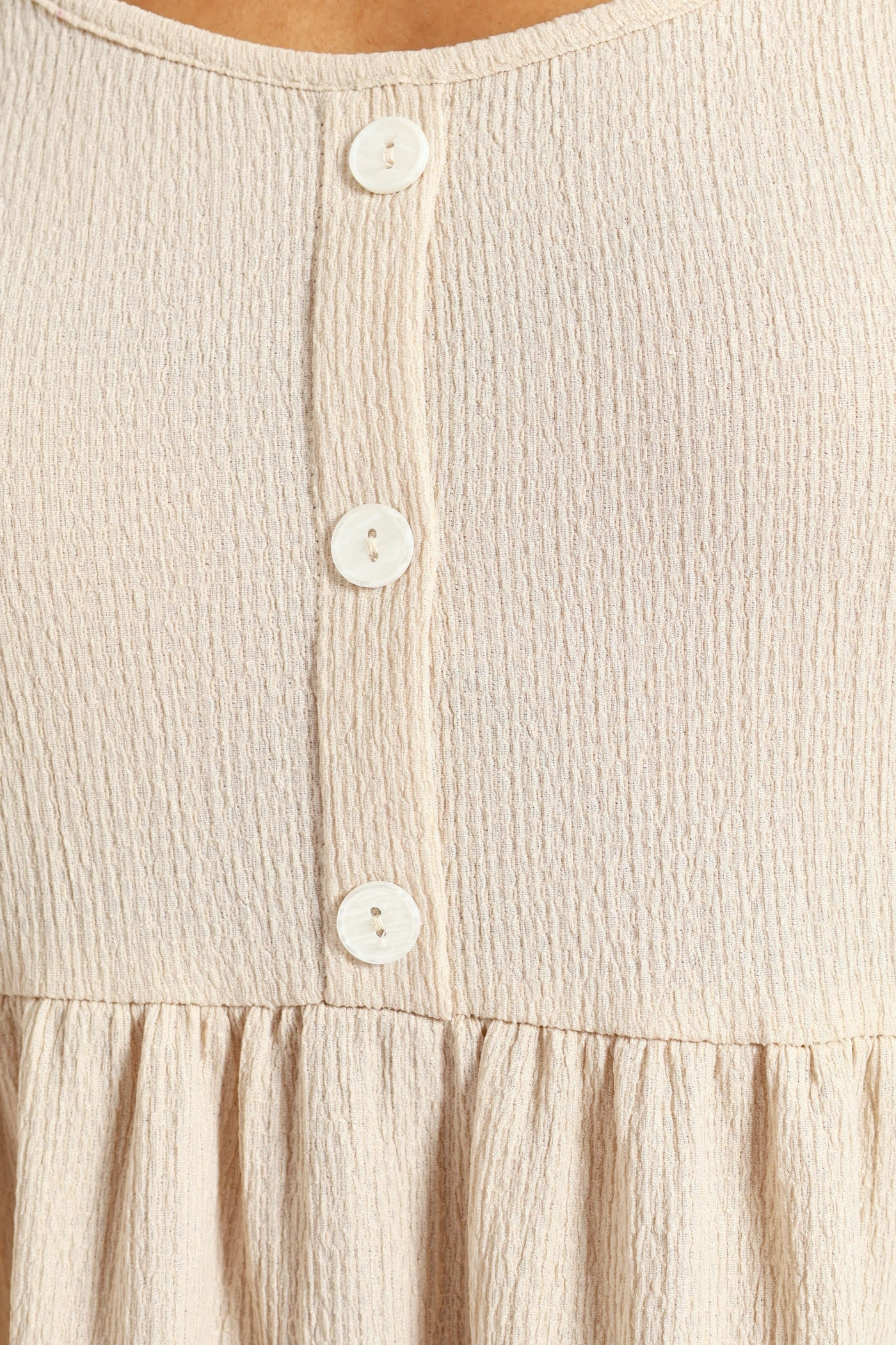 Sleeveless Strappy Button Sun Dress - Pebble Soft Comfort Evening Motion
