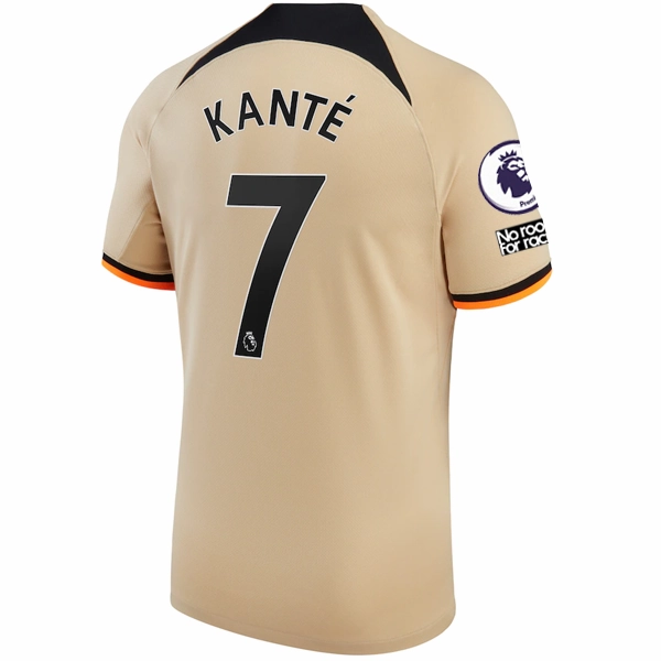 Nike Chelsea N'Golo Kante Third Jersey w/ EPL   No Room For Racism   Club World Cup Patches 22/23 (Sesame/Black) Run Ready