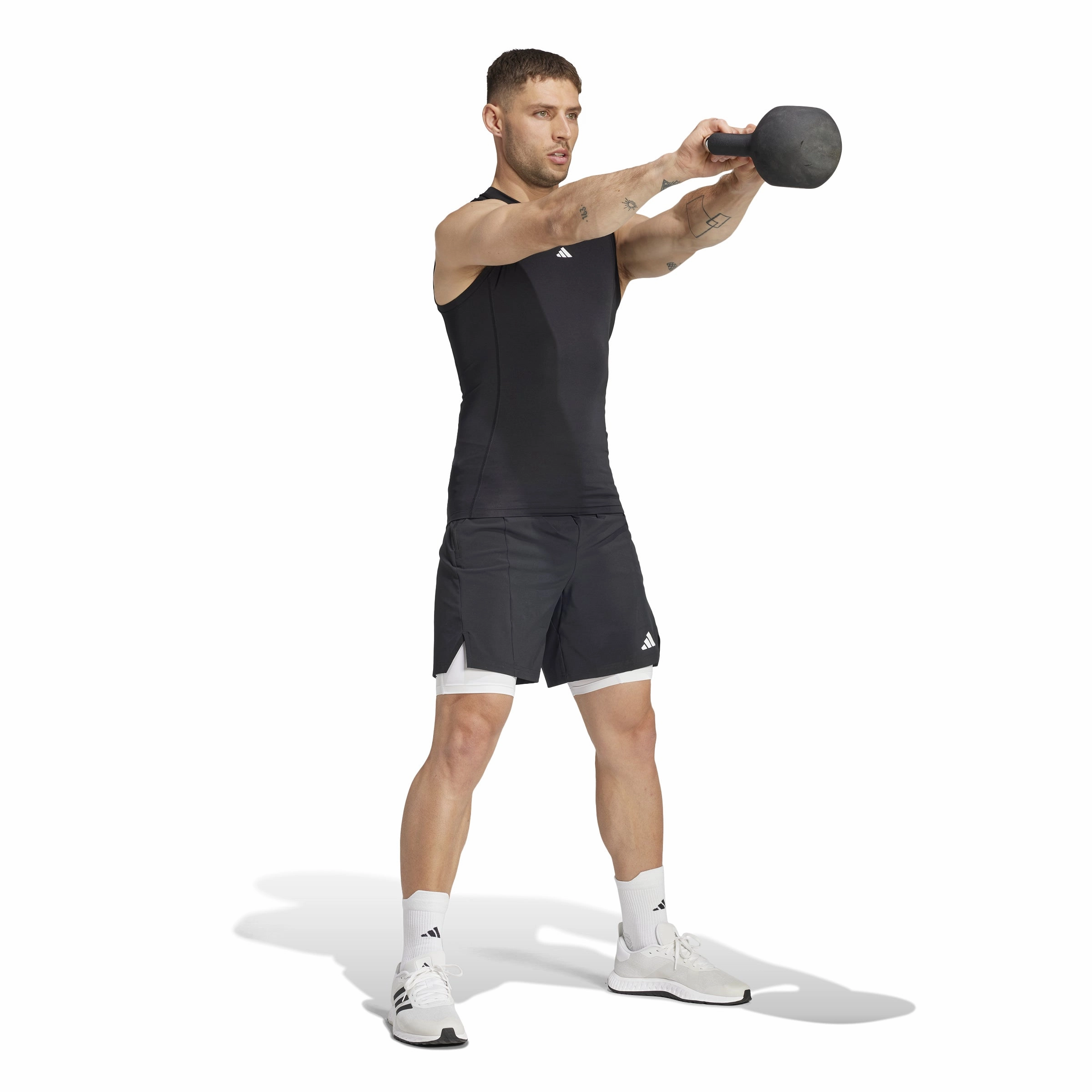 TECHFIT Compression Training Sleeveless Tank Top Sports Outfit Airflow Mesh Panels