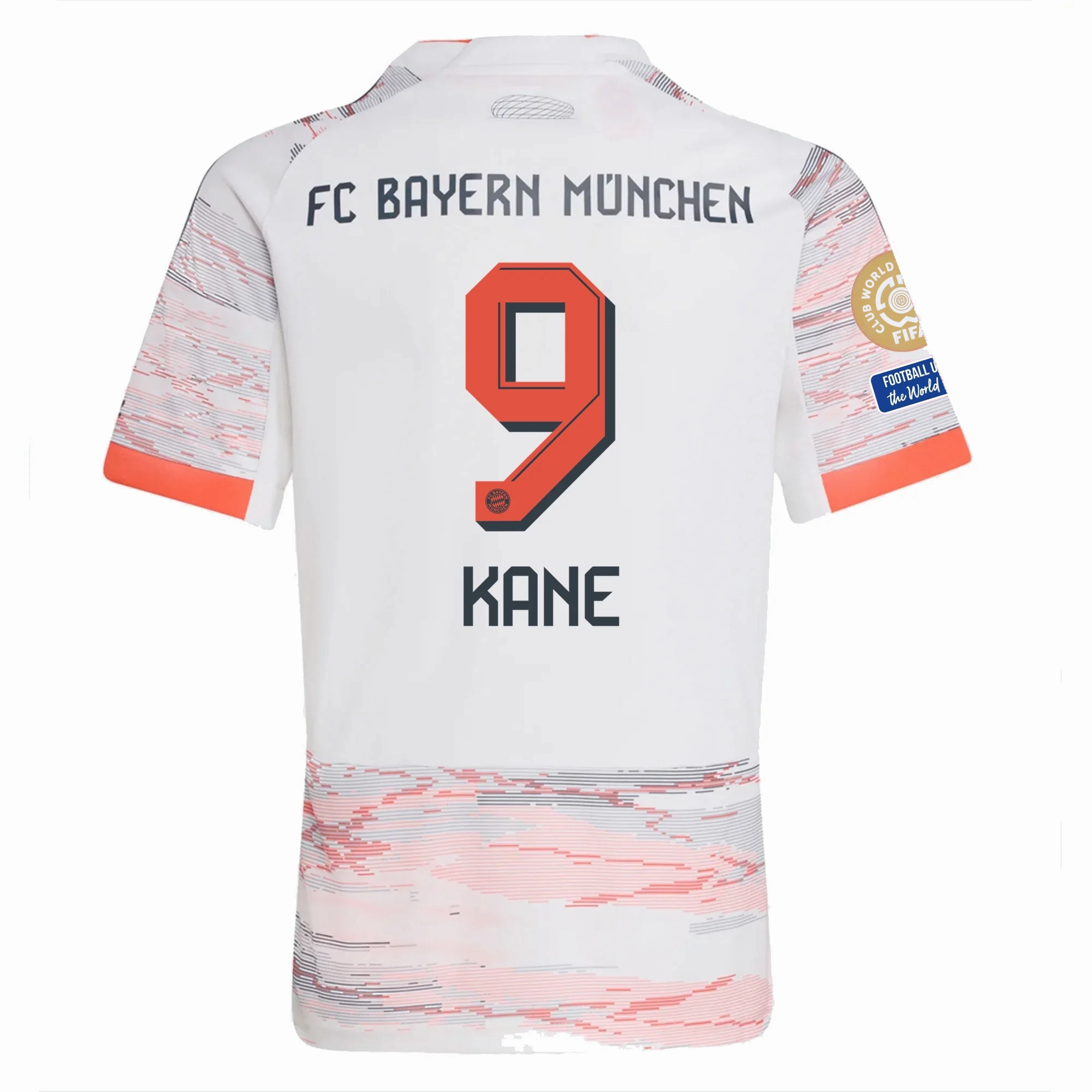 adidas Bayern Munich Harry Kane Away Jersey w/ Club World Cup Patches 25/26 (White/Red) Breathable fabric
