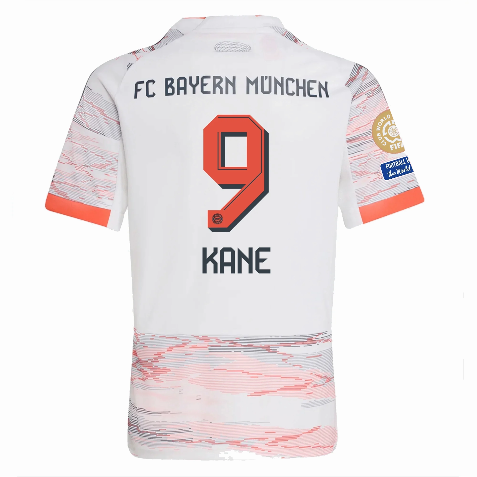 adidas Bayern Munich Harry Kane Away Jersey w/ Club World Cup Patches 25/26 (White/Red) Anti Slip Hem Guard