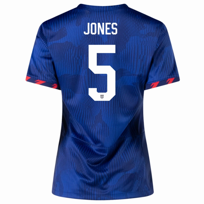 High Visibility Details Nike Womens United States Dejuan Jones Away Jersey 23/24 (Hyper Royal/Loyal Blue)