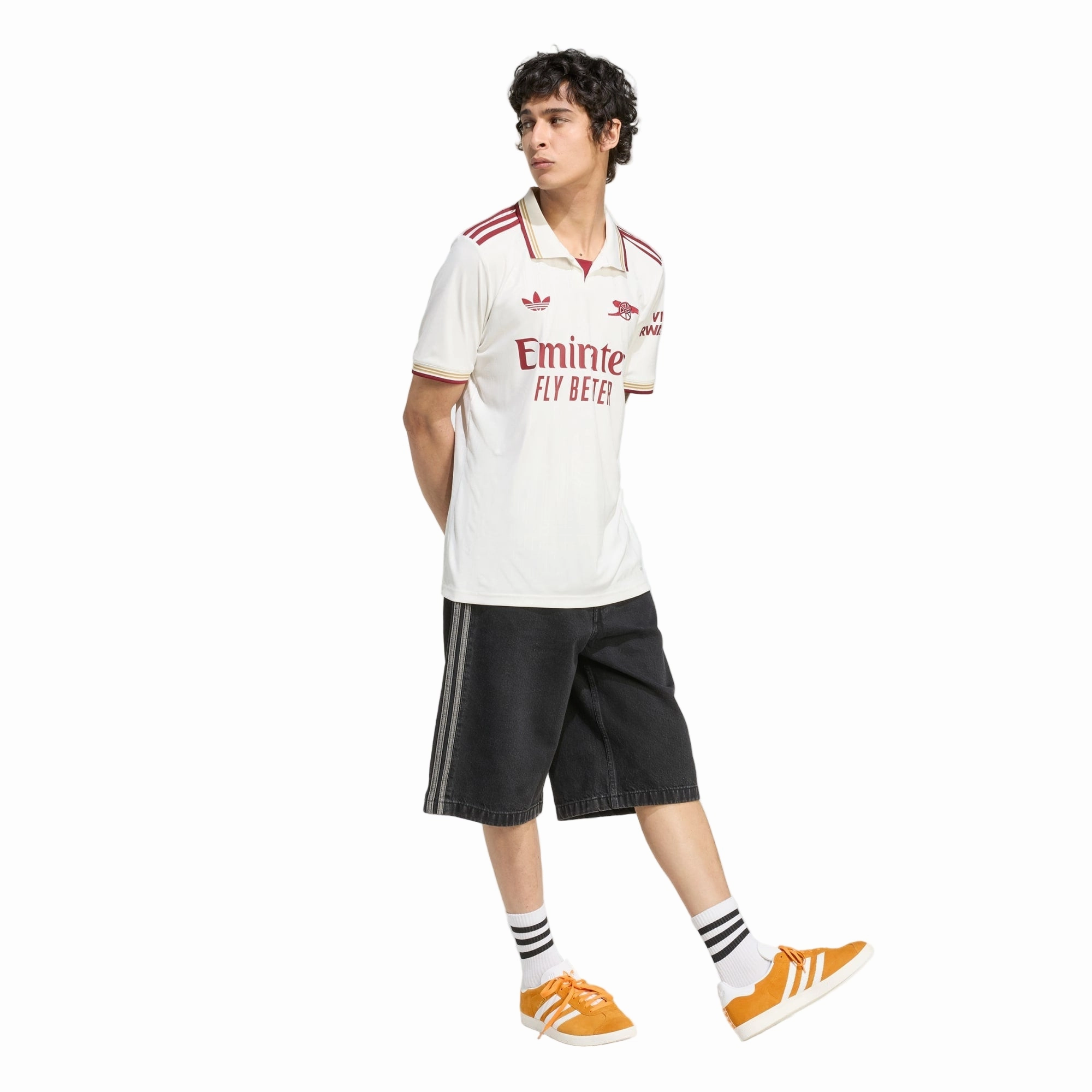 adidas Gabriel Men's Arsenal FC Third Jersey 25/26 w/ NRFR   EPL Patches (White/Burgundy) Mesh Ventilation Panels Wear Resistant Reinforcement