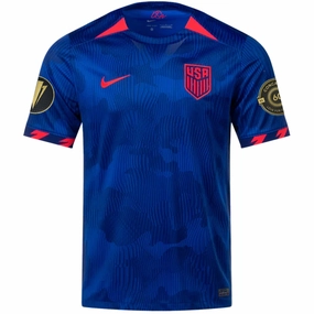 Nike Mens United States Away Jersey w/ Gold Cup Patches 23/24 (Hyper Royal/Loyal Blue) Quick Flex