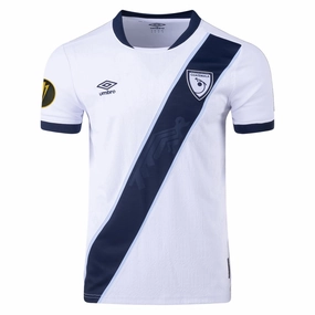 Heat Transfer Logos Bemberg Collar Finish Umbro Guatemala Home Jersey 25/26 Gold Cup 2025 Patch (White)