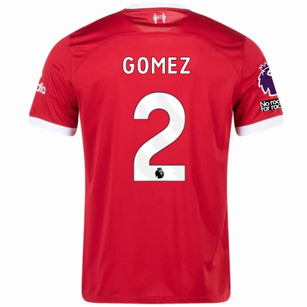 Nike Liverpool Joe Gomez Home Jersey w/ EPL   No Room For Racism Patches 23/24 (Red/White) Flatlock stitching Active Stretch