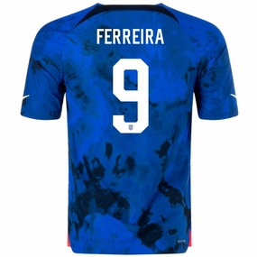 Stretchable Side Inserts Nike United States Jesus Ferreira Authentic Match Away Jersey 22/23 (Bright Blue/White)
