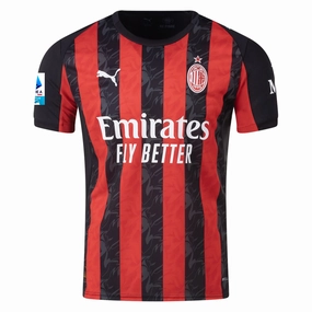 Mesh Design Vivid Pattern Puma AC Milan Home Jersey w/ Serie A Patch 25/26 (Red/Black)