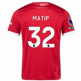 Gripped Hem Technology Slim Finish Nike Liverpool Joel Matip Home Jersey w/ EPL   No Room For Racism Patches 23/24 (Red/White)