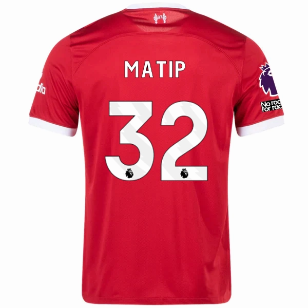 Drop Shoulder Fit Functional Fit Nike Liverpool Joel Matip Home Jersey w/ EPL   No Room For Racism Patches 23/24 (Red/White)