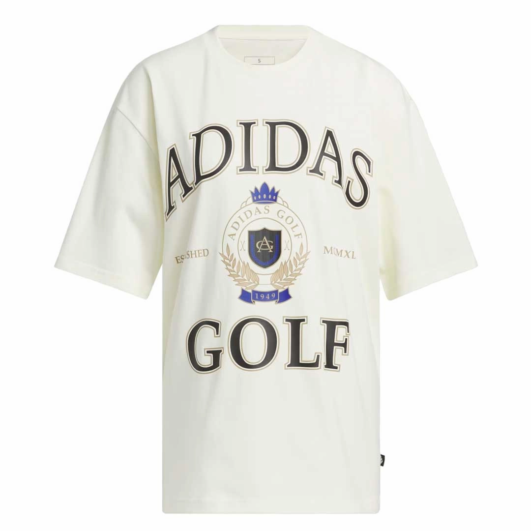 adidas - Women's Go-To Crest Graphic Boyfriend Short Sleeve T-Shirt (IN6351) Ventilated Mesh Panel