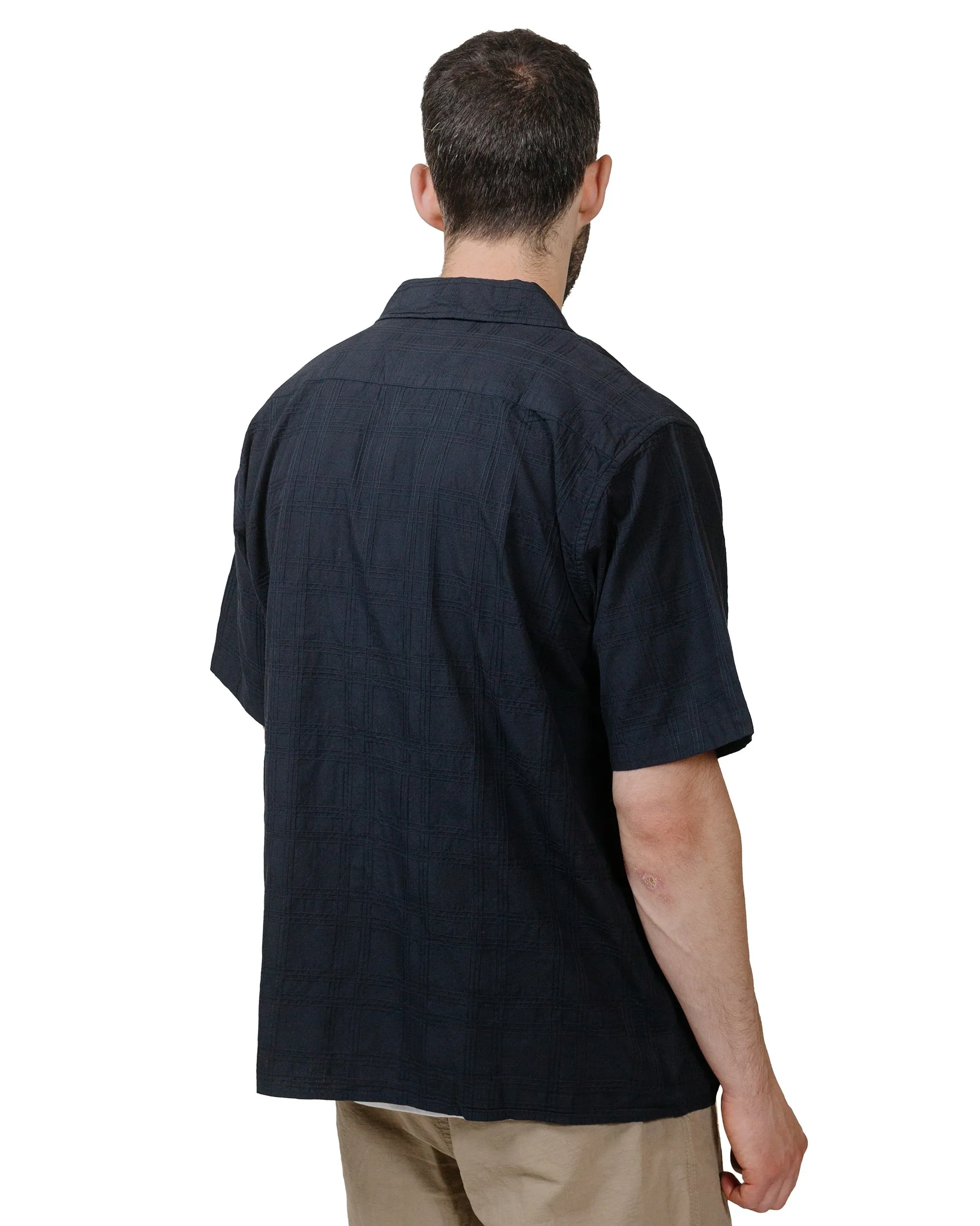 Norse Projects Carsten Relaxed Dobby Check Shirt Dark Navy Structured Collar Wardrobe Staple