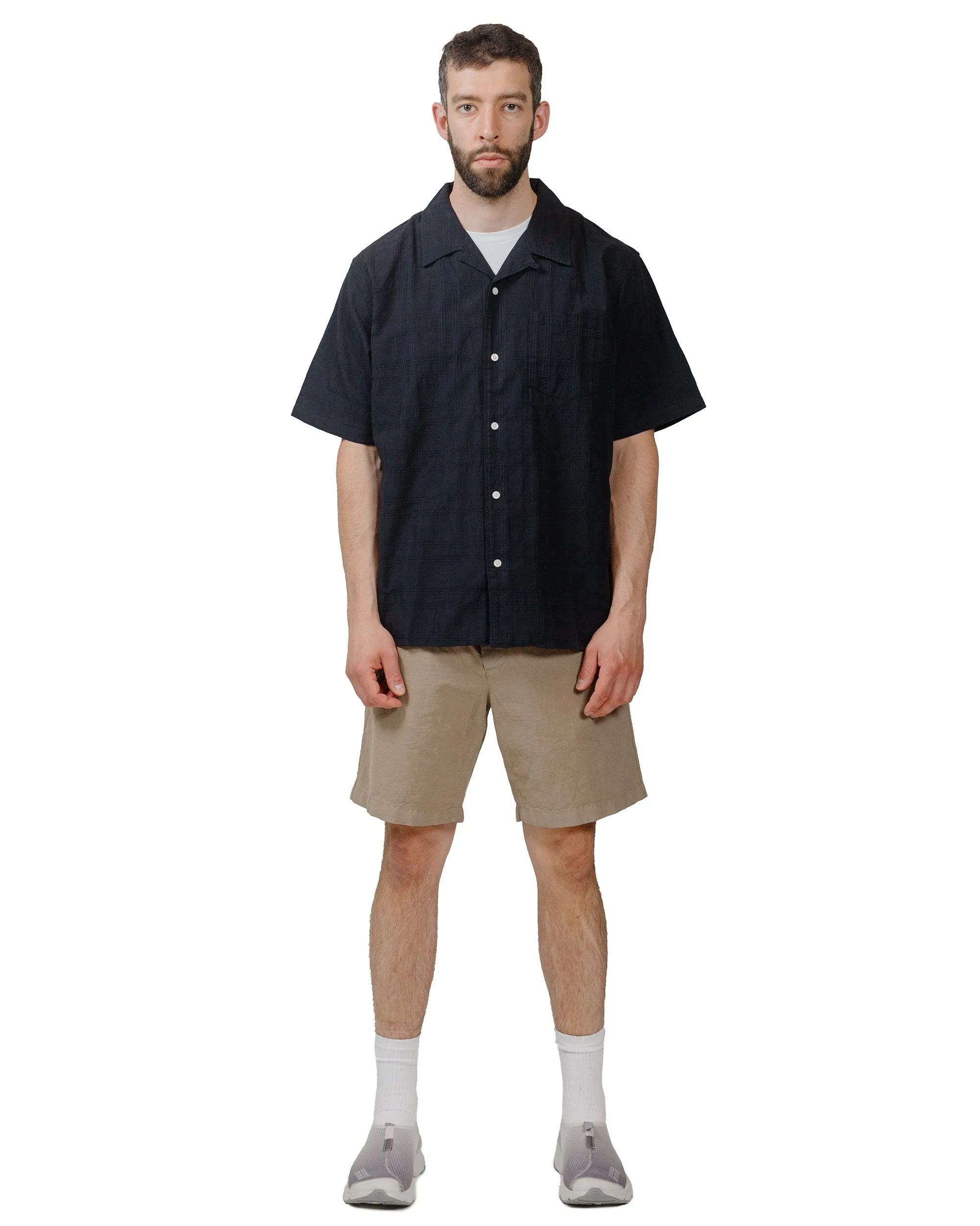 Loose style Advanced Moisture Management Norse Projects Carsten Relaxed Dobby Check Shirt Dark Navy