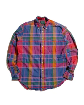 Checkered Look Comfort-First Gitman Vintage Bros. Purple Archive Indian Madras Shirt