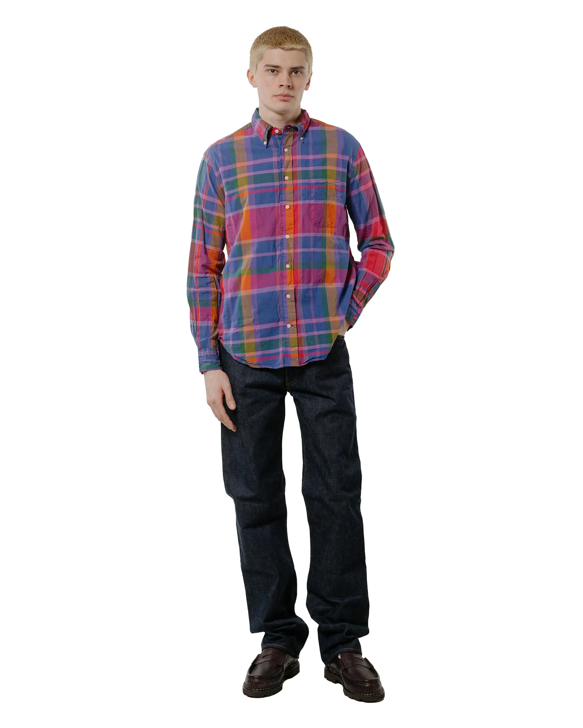 Non Restrictive Fit Gitman Vintage Bros. Purple Archive Indian Madras Shirt